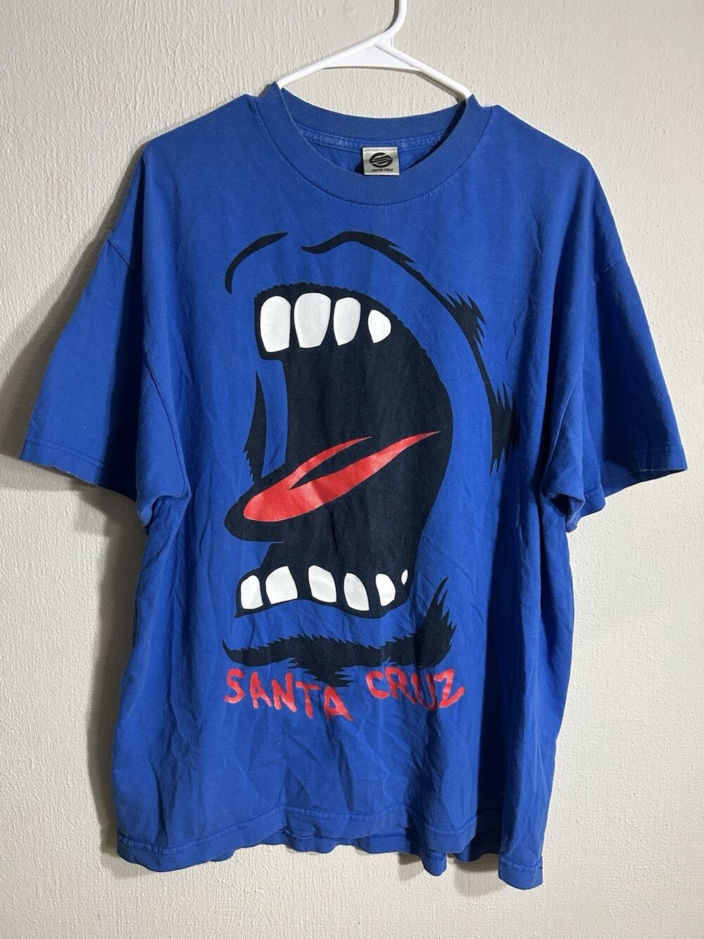 Santa Cruz Screaming Hand T Shirt Blue Skateboard Graphic Mens XL